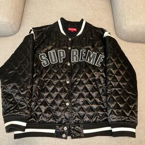 Supreme Black Quilted Bomber Jacket